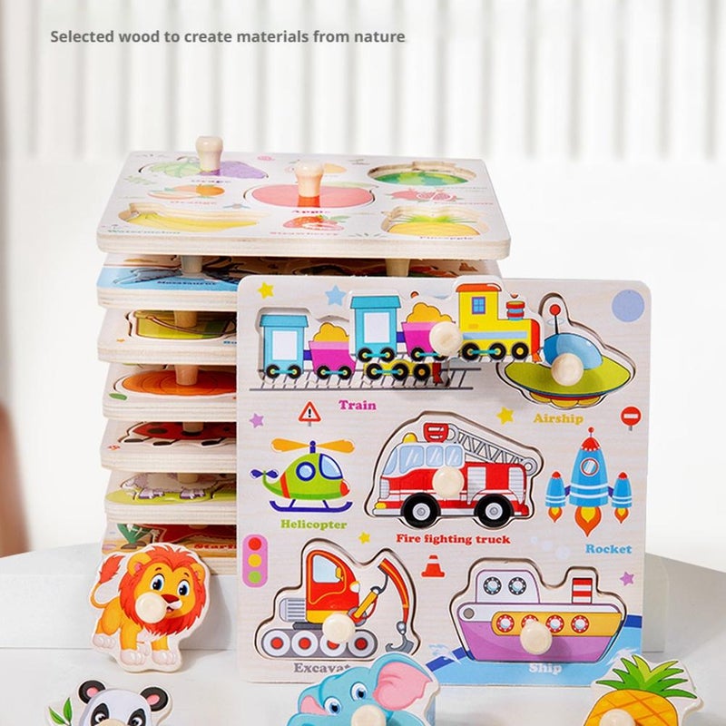 Toddler Wooden Peg Puzzle Toys for Age 2-4 3-5 Year Old Boys Girls,Educational Learning Sensory Toy,Animals, Traffic,Farm,Ocean, Vegetable,Insect Great Preschool for Girls Boys (Fruit) - Image 5